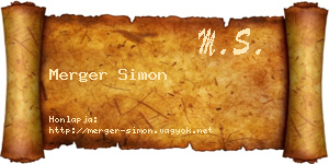Merger Simon névjegykártya
